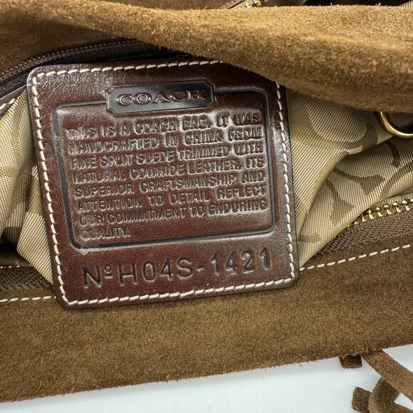 Coach Vintage 1421 Brown Soho Demi Shoulder Bag Fringe Suede - Picture 2 of 12